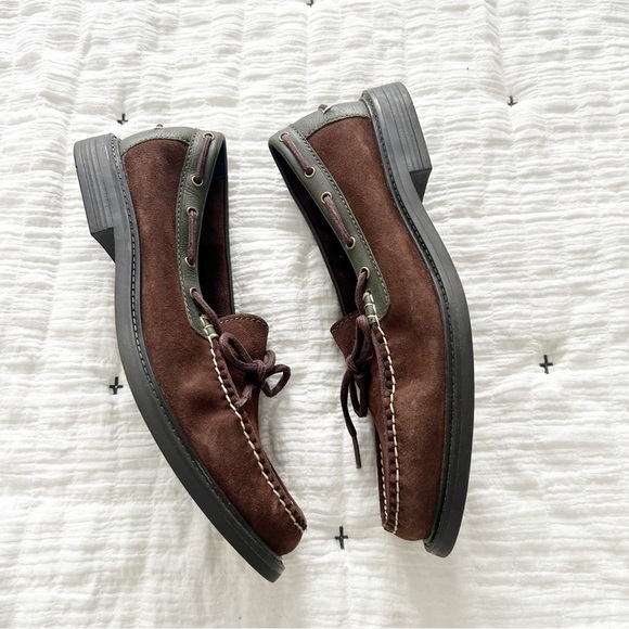 NEW Cole Haan PINCH Hand Sewn Suede Brown & Green Loafers Size 8.5 main image 9